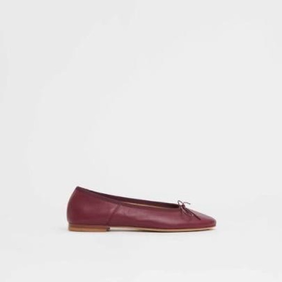 Mansur Gavriel Dance Ballet Flats Burgundy lambskin NIB size 39 - Picture 2 of 4